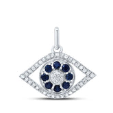 1/6 CTW-DIA CN 1/3CTW-RD-BS NAT GEM EVIL EYE PENDANT